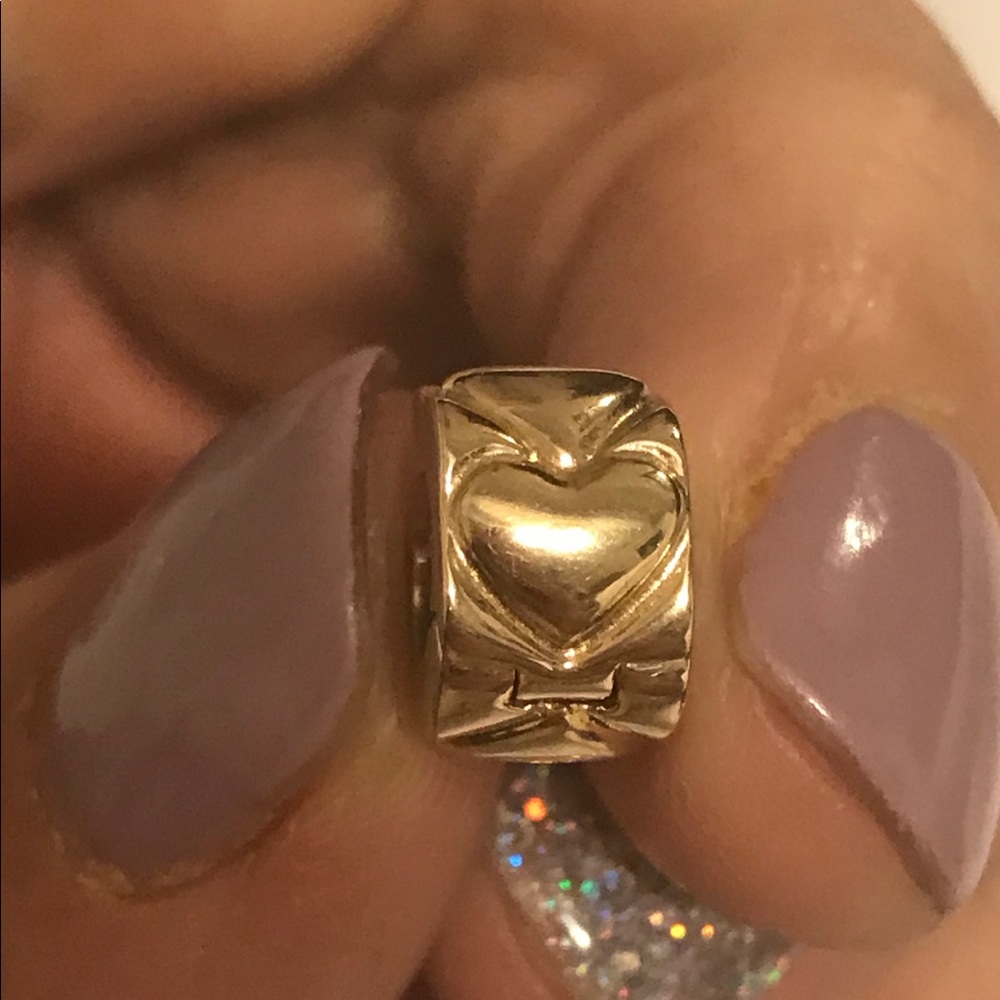 14k Authentic Pandora charms and clips